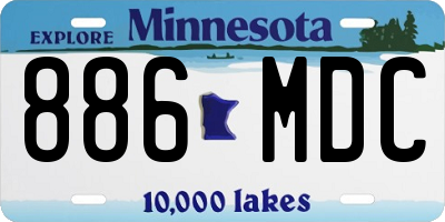 MN license plate 886MDC