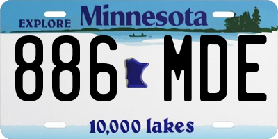 MN license plate 886MDE
