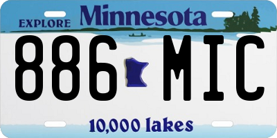 MN license plate 886MIC