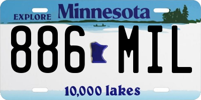 MN license plate 886MIL