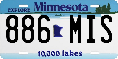 MN license plate 886MIS