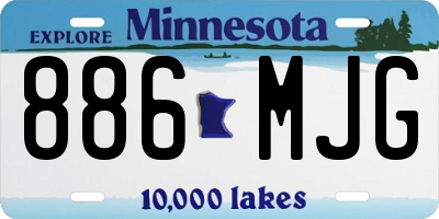 MN license plate 886MJG