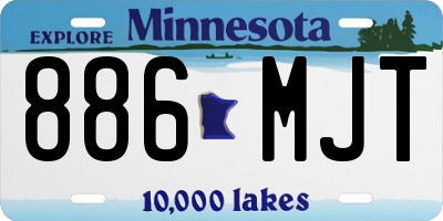 MN license plate 886MJT
