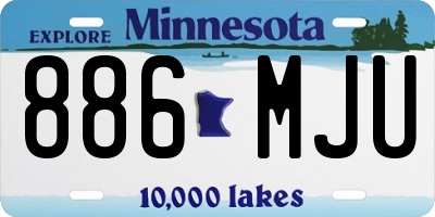 MN license plate 886MJU