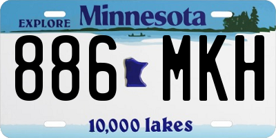 MN license plate 886MKH