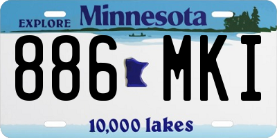 MN license plate 886MKI
