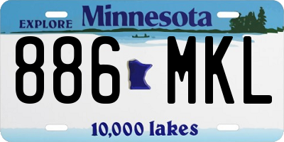 MN license plate 886MKL