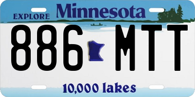 MN license plate 886MTT