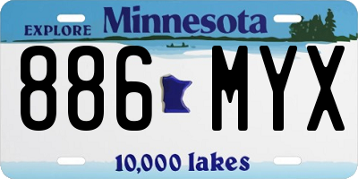 MN license plate 886MYX