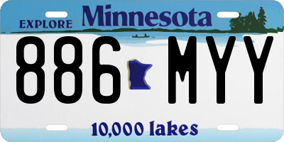 MN license plate 886MYY
