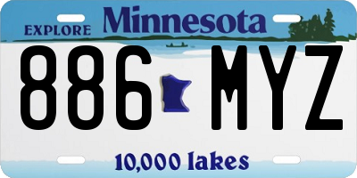 MN license plate 886MYZ