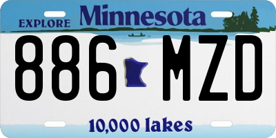 MN license plate 886MZD