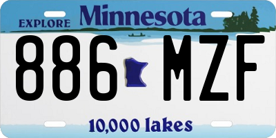 MN license plate 886MZF