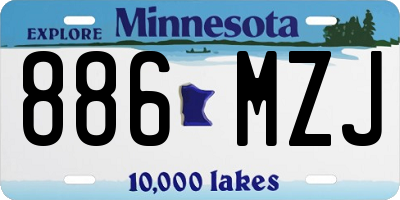 MN license plate 886MZJ
