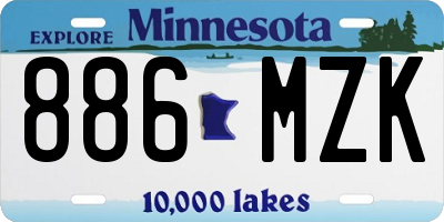 MN license plate 886MZK