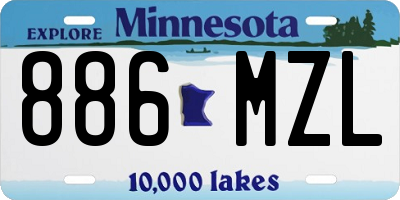 MN license plate 886MZL