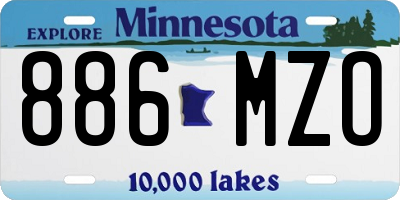 MN license plate 886MZO