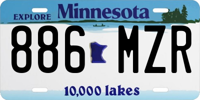 MN license plate 886MZR