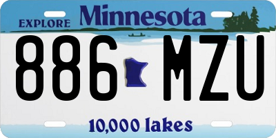 MN license plate 886MZU