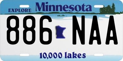 MN license plate 886NAA