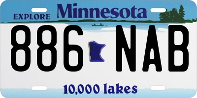 MN license plate 886NAB