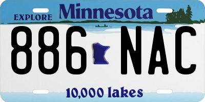 MN license plate 886NAC