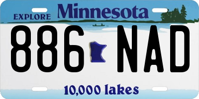 MN license plate 886NAD