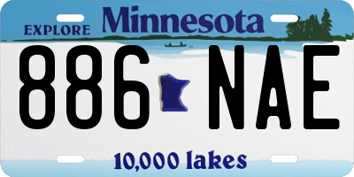 MN license plate 886NAE