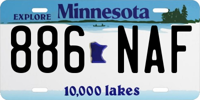 MN license plate 886NAF