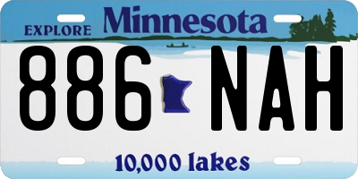 MN license plate 886NAH