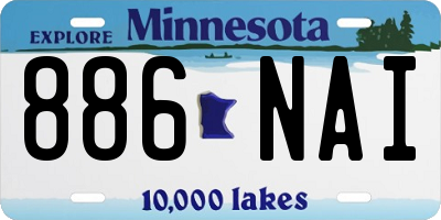 MN license plate 886NAI