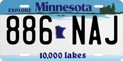 MN license plate 886NAJ