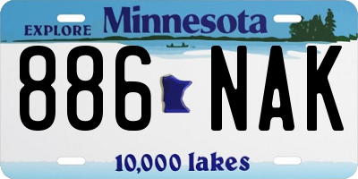 MN license plate 886NAK