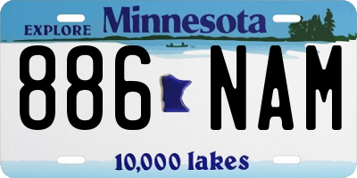 MN license plate 886NAM