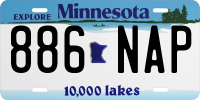 MN license plate 886NAP