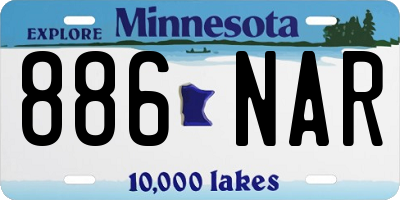 MN license plate 886NAR