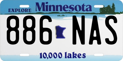 MN license plate 886NAS
