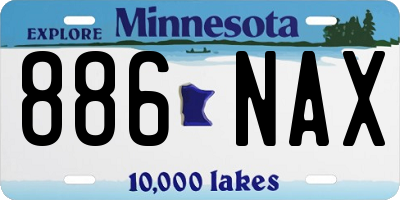 MN license plate 886NAX