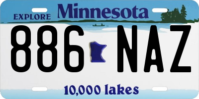 MN license plate 886NAZ