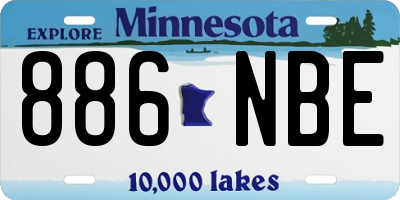 MN license plate 886NBE
