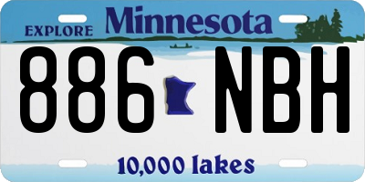 MN license plate 886NBH