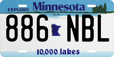 MN license plate 886NBL