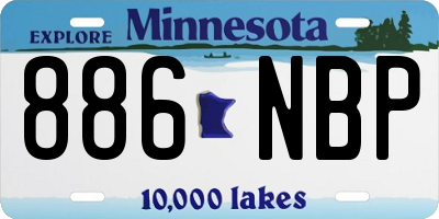 MN license plate 886NBP