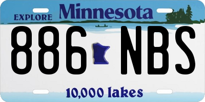 MN license plate 886NBS