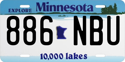 MN license plate 886NBU