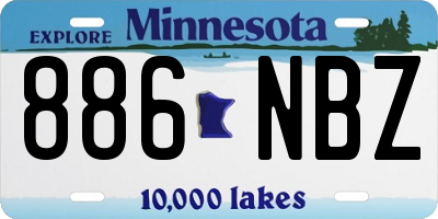 MN license plate 886NBZ