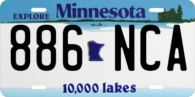 MN license plate 886NCA