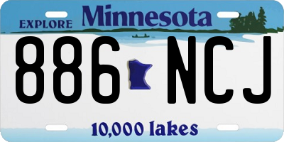 MN license plate 886NCJ