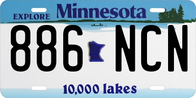 MN license plate 886NCN