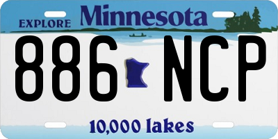 MN license plate 886NCP